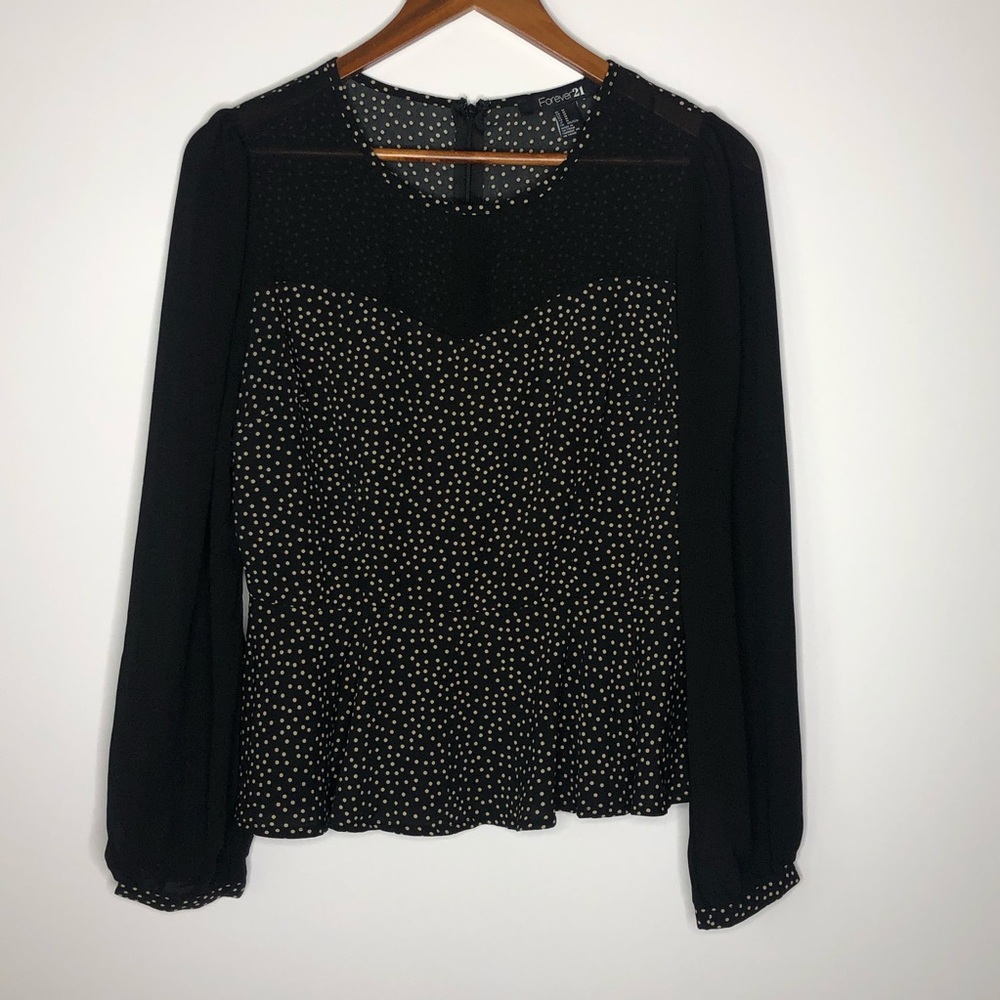 Forever 21 Sweetheart Neckline Peplum Top
